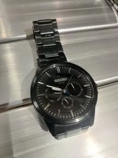 稼働品　セイコー ソーラー 腕時計 V14J-0AX0 ブラック 多機能