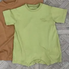 semon 2COLOR SET SIMPLE ROMPERS ピスタチオ