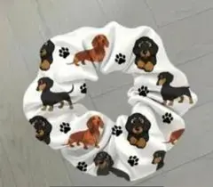 ダックスフント柄シュシュ