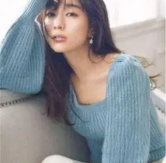 【美品】GRL ボリュームスリーブリブショートニットトップス yz613