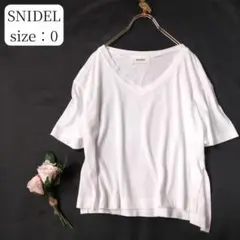 スナイデル 半袖Tシャツ カットソー ホワイト サイズF Vネック クロップド丈のサムネイル