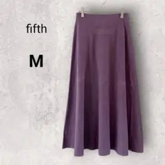 フィフス フレアロングスカート M パープル ウエストゴム 秋冬 きれいめ