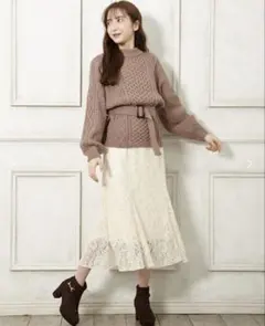 【極美品】レースマーメイドスカート オフホワイト Sサイズ allamanda