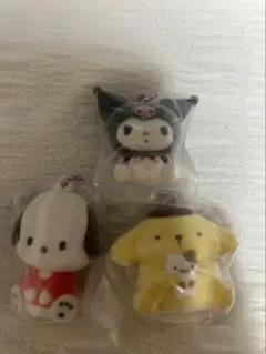 サンリオ　ふわふわフロッキーマスコット　クロミ　プリン　ポチャッコ