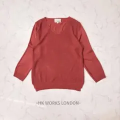 HKWORKSLONDON/ニット/LL/くすみコーラル/Vネック/大きいサイズのサムネイル