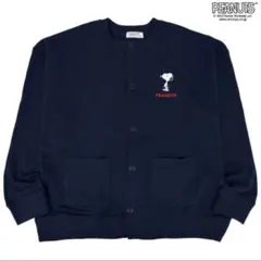 スヌーピー カーディガン カーデ アウター 長袖 裏毛 刺繍 SNOOPY