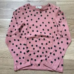 H&M ピンク ドット柄 長袖カットソー 134/140
