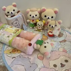 コリラックマ　ぬいぐるみ　キーチェーン　小物入れ　ルームマット