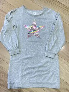 GAP kids グレー 星型ラメ 長袖 ワンピース　チュニック　Mサイズ