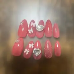 ピンク ネイルチップ 10個セット