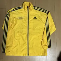 アディダス ナイロンジャケット　イエローXLオーバーサイズ