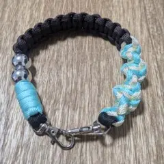 パラコード ストラップ スマホ カメラ チャーム ライトブルー