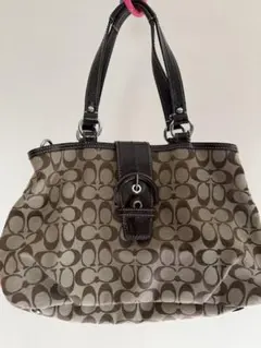 상태좋음 COACH コーチ シグネチャー トートバッグ キャンバス ブラウン