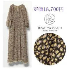 定価18,700円＊BEAUTY&YOUTH＊フラワーギャザーワンピース