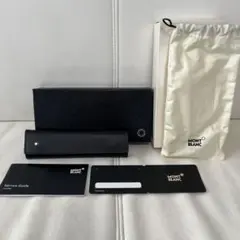 美品⭐︎MONT BLANC レザー ペンケース　ブラック　ギャランティカード付