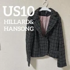 *ツイード ダブルブレストジャケット チェック柄 ジャケット 肩パッド