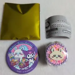 ちいかわ 平成女児チョコ サンリオ 缶バッジ モモンガ クロミ