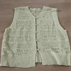 【前後2WAY】レース編みニットベスト ニット ベスト アメリカンホリック