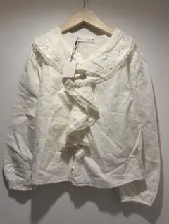 ZARA アイボリー フリルブラウス 11-12歳
