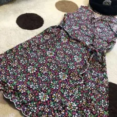 SALE✿70s ヴィンテージ風 総小花柄 カシュクールワンピ★