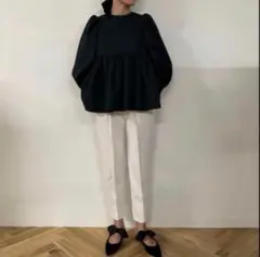 OHGA マシュマロパンツ ホワイト ロング丈 Sサイズ