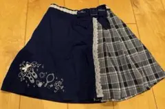 axes femme kids スカート 130cm ネイビー チェックのサムネイル