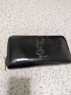 Yves Saint Laurent 長財布 エナメル ブラック - メルカリ