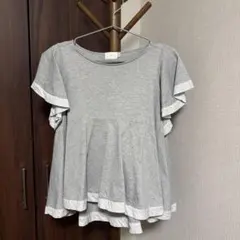 yori 半袖カットソー グレー×ホワイトのサムネイル