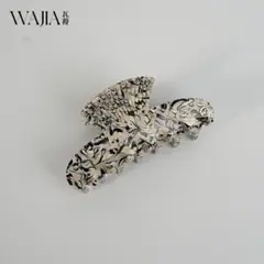 ヘアクリップ アセテート オフホワイト マーブル シンプル バンスクリップ