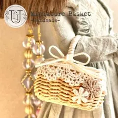 #12sw ミニチュアバスケット　バッグ　ブライス＊アイシードール＊リカちゃん