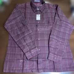 【新品】MONSIEUR SUNMARUKA 長袖シャツ ワインレッド系チェック