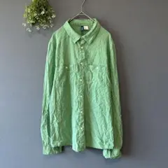 H&M［S］大人カジュアル◎薄手コットン100◎ロールアップ袖◎長袖シアーシャツ