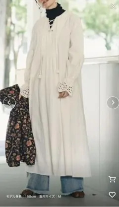 Mi.YA.COアイボリー レースロングシャツ Mi.YA.COアイボリー レースロングシャツ 母から娘へ受け継がれる