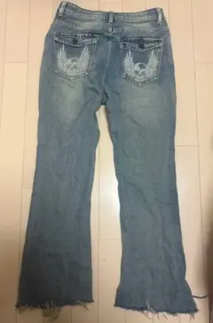 y2k ダークコア　スカル　グランジ　デニム　ダメージ