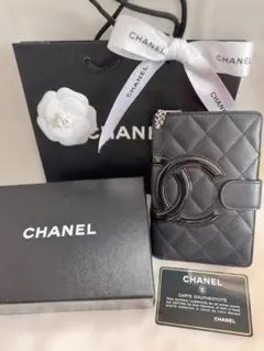 CHANEL　 カンボンライン　二つ折り財布　ラウンドファスナー