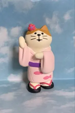 コンコンブル 盆踊り猫 DECOLE concombre 置物 浴衣 ピンクのサムネイル