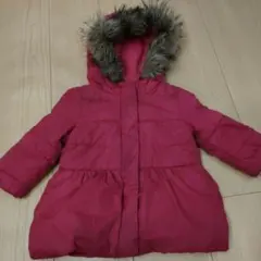 ピンク ダウンコート ファー付き