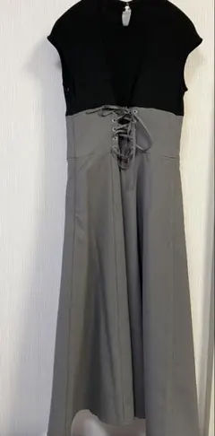 未使用　ノースリーブ ロングワンピース ブラック/earth Mサイズ