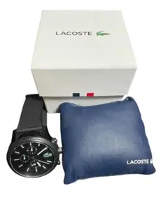 【電池交換済】LACOSTE ラコステ 腕時計 クロノグラフ ブラック 箱付きのサムネイル