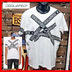 定価5万　Dsquared2　ロゴテーププリント　Tシャツ　ホワイト XXL 定価5万 Dsquared2 ロゴテーププリント Tシャツ ホワイト XXL - メルカリ
