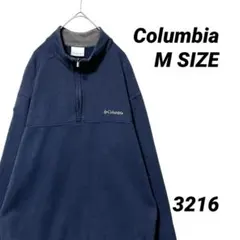 【訳あり】Columbia コロンビア ハーフジップ スウェット M 刺繍ロゴ