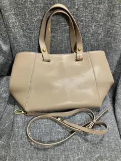 IENA グレージュ　ハンドバッグ ショルダーストラップ付き