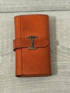 HERMES オレンジ キーケース　ベアン　リザード　4連のサムネイル