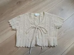 未使用美品 エニィファム ベージュ レース編み カーディガン ボレロ フォーマル