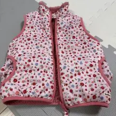 HOT BISCUITS 花柄ベビーベスト　リバーシブル　90cm ミキハウス