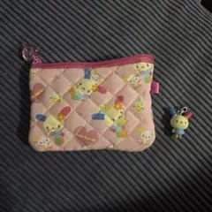 ミニフラットポーチ みんなのキルトシリーズ サンリオ ウサハナ キーホルダー