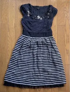 美品　TOCCA 濃紺　半袖ワンピース　0 S