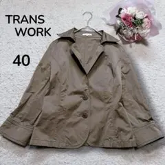 【TRANS WORK】尼龍 訂製西裝外套 七分袖 棕色 L