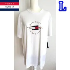 【新品タグ付】Tommy Hilfiger ロゴ Tシャツ メンズ L ホワイト