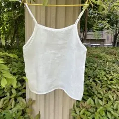 夏にぴったり レディース ホワイト 薄手 キャミソール インナー ゆったり